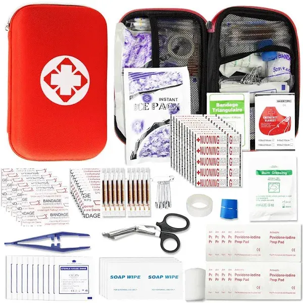 275Piece Camping First Aid Kit Survival Emergency Supplies Kit Backpacking Gear Bag with Basic First-Aid Essentials Items for School Sport Outdoor