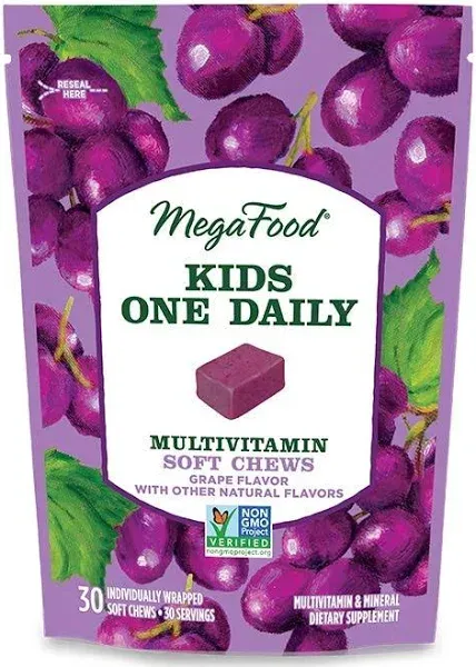 MegaFood Kids Multi Soft Chew Grape Multivitamin