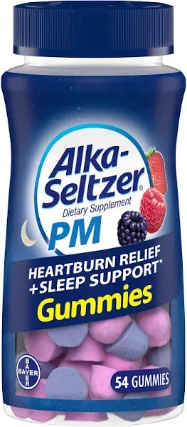 Alka-Seltzer PM Heartburn Relief + Sleep Support Gummies, 46 ct Pack of 6