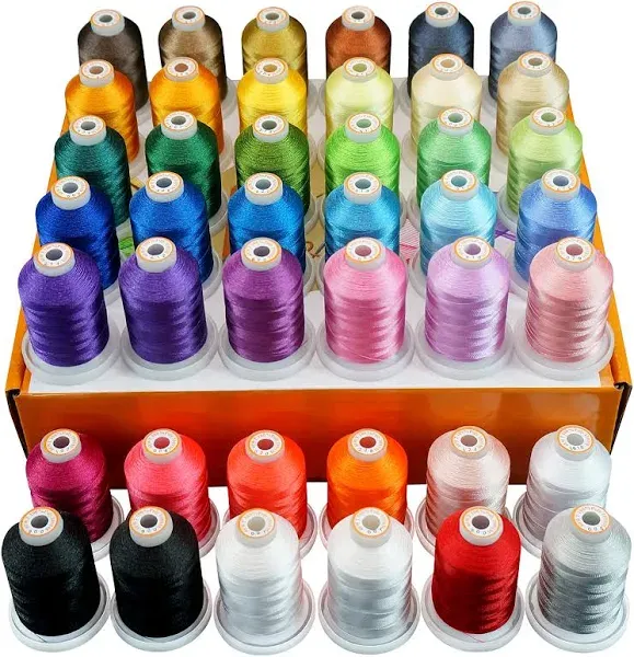 New brothread 42 Spools 1000M Polyester Embroidery Machine Thread Kit for Professional Embroiderer and Beginner