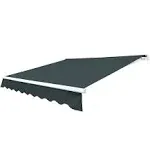 Retractable Black Frame Patio Awning 10 x 8 Feet - Gray