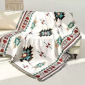 Lqprom Southwest Throw Blankets Double Sided Aztec Southwest Throws Cover for Couch Chair Sofa Bed Outdoor Beach Travel 51"x63"