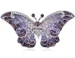 Alilang Empress Monarch Winged Butterfly Crystal Rhinestone Brooch Pin