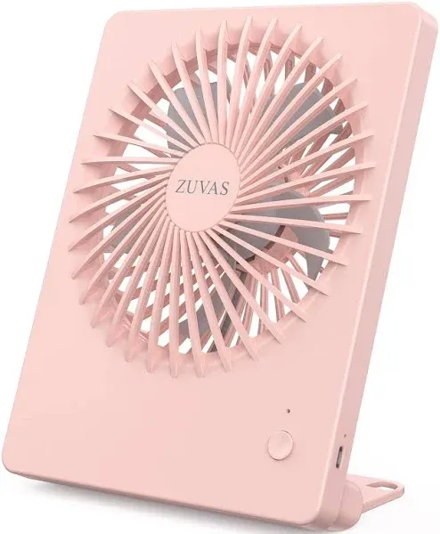 Zuvas Desk Fan Battery Operated Fan Rechargeable 180ATilt Folding Personal Fan Ultra Quiet Small Portable Fan 3 Speed Adjustable