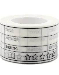 LAOMIS Japanese 5 Star Book Rating Tracker Writable Washi Tape / 25mm x 10M / 125 Stickers