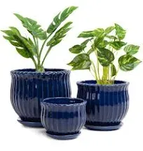 Ceramic Flower Pots with Drainage Hole and Saucer