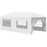 JupiterForce 10x20 Canopy Tent Outdoor Wedding Party Tent with Removable Sidewalls Heavy Duty Waterproof Patio Gazebo Shelter BBQ Pavilion Canopy Cater Event Tents, White(10&#39; x 20&#39;)