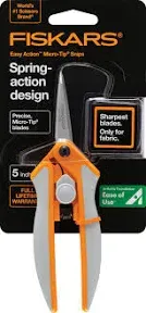 set of 2 new FISKARS Fabrics scissors Micro-tip blade softgrip, mask making