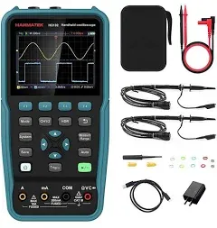 Handheld Digital Oscilloscope 100Mhz Bandwidth with 2 Channels HO102 3.5&#034;TFT Min