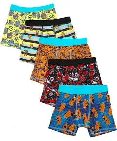 Bioworld Scooby Doo Classic Cartoon Characters Boys Underwear 5pk Boxer Briefs Set