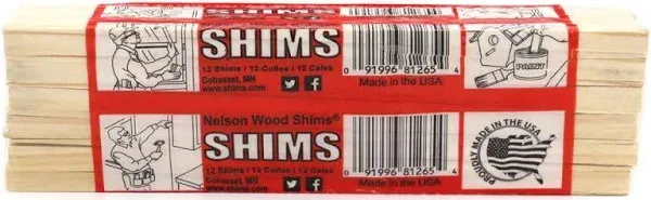 Nelson Wood Shims 8" 12 Pack