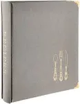 C.R. Gibson Leatherette Recipe Binder, Gray