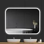 BV 36 x 48 inch Backlit/Front Lit Bathroom LED Vanity Mirror Horizontal/Vertical Wall Mounted LED Mirror with Light 3-Color, 3000K-6000K Warm White, D