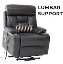 9181 Three Motor Recliner Chair with Lumbar Support(Lay Flat)