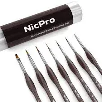 Nicpro Micro Detail Paint Brush Set 7 Tiny Professional Miniature Fine Detail Brushes for Watercolor Oil Acrylic,Craft Models Rock Painting & Paint