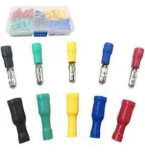 Bullet Butt Connectors,  100Pcs Assorted Insulated Female &amp; Male Crimp Wire Term