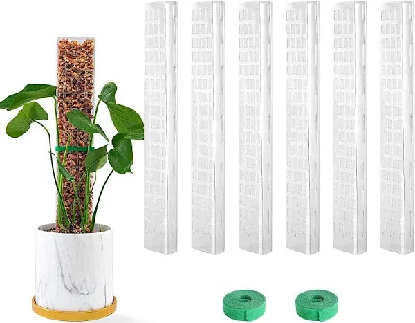 Bluepro 6 Pcs 15 Inch Plastic Moss Pole for Plants Monstera