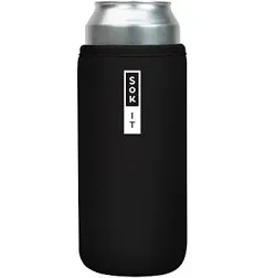 Sok It Can Sok Sleeve for Beer &amp; Soda Insulated Neoprene Cover Black 25oz Can...