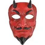 Amscan Red & Black Devil Sculpted Mask (1 Pc.) - Premium Quality, Uniquely Designed & Perfect for Halloween Costume Parties or Themed Events