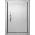 Single Outdoor Kitchen Door 17 in. W x 24 in. H BBQ Access Door Stainless Steel Flush Mount Door Wall Vertical Door