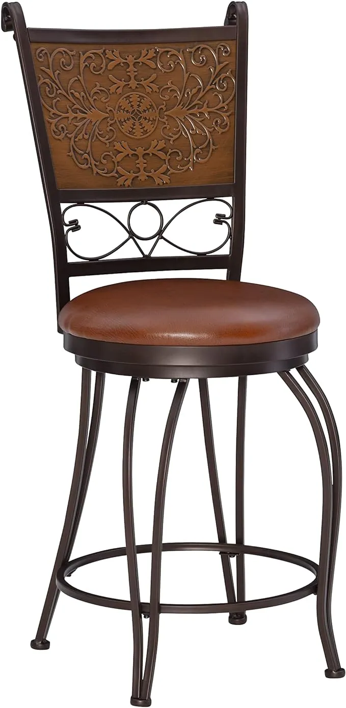 Powell Furniture Swivel Counter Stool, Bronze/Muted Copper, 24"