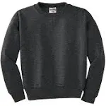 Jerzees 562B NuBlend Youth Crewneck Sweatshirt - Black Heather L