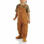 NICE! Childrens Canvas Brown CARHARTT Bib Overalls TODDLER 2T Flannel Insulation