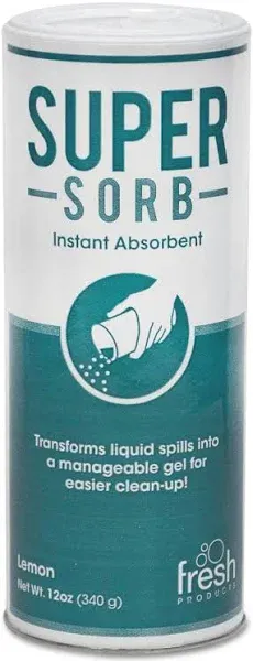 Super-Sorb Liquid Spill Absorbent, Powder, Lemon-Scent, 12 oz. Shaker Can