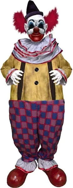 Haunted Hill Farm Motion-Activated Startling Arms Clown by Tekky, Premium Talking Halloween Animatronic, Plug-in or Battery