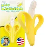 Baby Banana Yellow Banana Infant Toothbrush, Easy to Hold, Made in the USA, Train Infants Babies and Toddlers for Oral Hygiene, Teether Effect for Sore Gums, 4.33" x 0.39" x 7.87", BR003