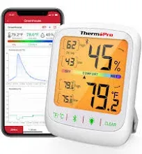 ThermoPro Bluetooth Hygrometer Thermometer, 260FT Wireless Remote and Humidity