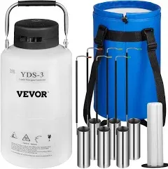 VEVOR 3 Liter Aluminum Alloy Container 6 Liquid Nitrogen Tank