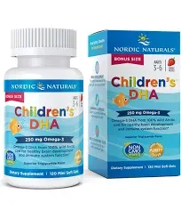 Nordic Naturals Children’s DHA, Strawberry - 360 Mini Chewable Soft Gels for Kids - 250 mg Omega-3 with EPA & DHA - Brain Development & Function - Non-GMO - 90 Servings