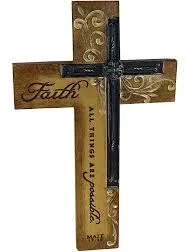 Intaglio Resin Wall Cross - Faith - All Things