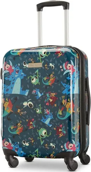 American Tourister Unisex Kid's Disney Hardside Luggage with Spinner Wheels, Green, Carry-On 20-Inch