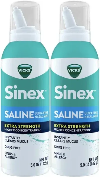 Vicks Nasal Mist, Ultra Fine, Saline, Moisturizing - 5.0 oz