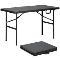 4FT Folding Camping Table w/Handle Safety Lock Outdoor &amp; Indoor Picnic Table