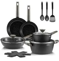 Induction Cookware Set 15-Piece, Nonstick Pots and Pans Set, Non Stick Kitche...