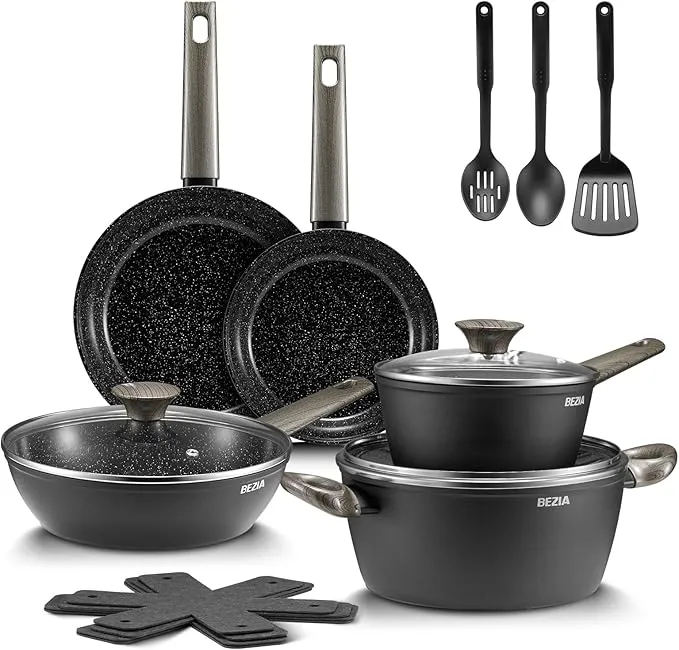 BEZIA 15-Piece Induction Cookware Set