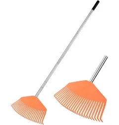 YEELOR Garden Rake Rake for Lawn Rakes for Gardening Sturdy Non-Slip 25 Plastic Tines 57.2 in Long Adjustable Handle Large Leaf Rake