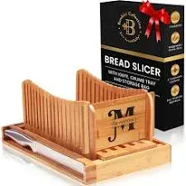 Personalized Bamboo Bread Slicer with Knife