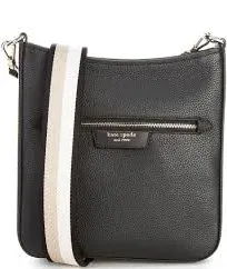 Kate Spade New York Hudson Pebbled Leather Large Messenger Crossbody Black