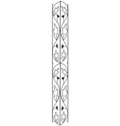 Achla Designs FT-47 Wrought Iron downspout Gutter Post Trellis, Black