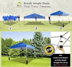 Crown Shades Pop Up Canopy Tent, 1 Push Center Lock, UV Protection, and Carry Bag Crown Shades Roof