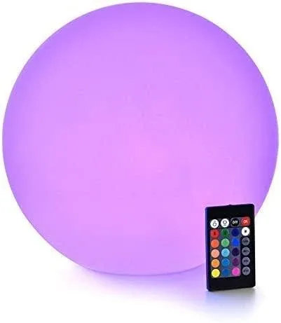 LOFTEK LED Portable Dimmable Floating Pool Lights Ball, 6-inch Cordless Night Light with Remote, 16 RGB Colors & 4 Modes, Rechargeable & Waterproof, Perfect for Indoor/Outdoor, Party Decor-1 Piece