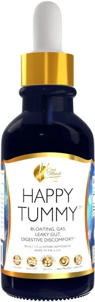 Happy Tummy by Coco March Bloating Relief for Women, Digestive Health Drops with Humic Acid, Debloat Support for a Healthy Gut, 70 Servings, 1.0 Fl Oz