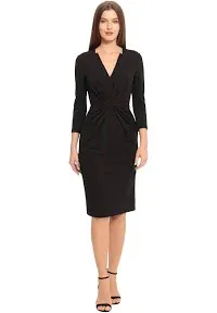 Maggy London Women's Stretch V-Neck Sheath Dress