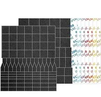 Ansai 14 pcs Sandpaper Pre-cut mesh For ES-A Reciprocating Sander flat&rounded sanding heads