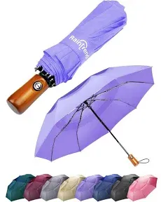 Premium Umbrella Windproof Travel Umbrellas for Rain - Compact Small Portable Folding Automatic Strong Wind Resistant Large Double Canopy, Womens Mens Umbrella for Backpack Car Purse