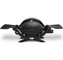 Weber Q1200 Liquid Propane Grill Orange with Adapter Hose and Grill Cover